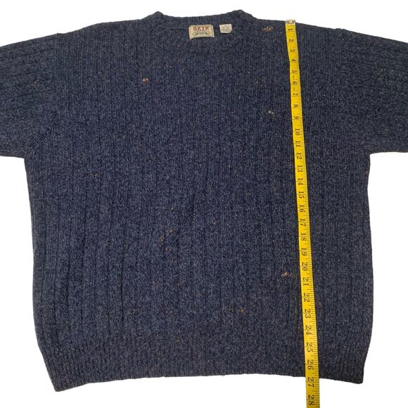 Men's SKYR Pullover XL Sweater 100% Wool Long Sleeves Heather Blue Speckled - Picture 4 of 7